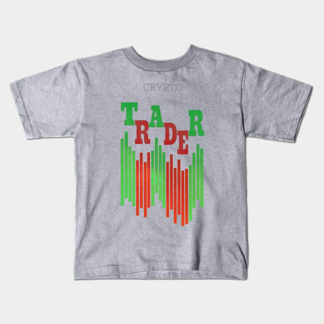 CRYPTO TRADER (CLEAN) / GREY Kids T-Shirt by Bluespider